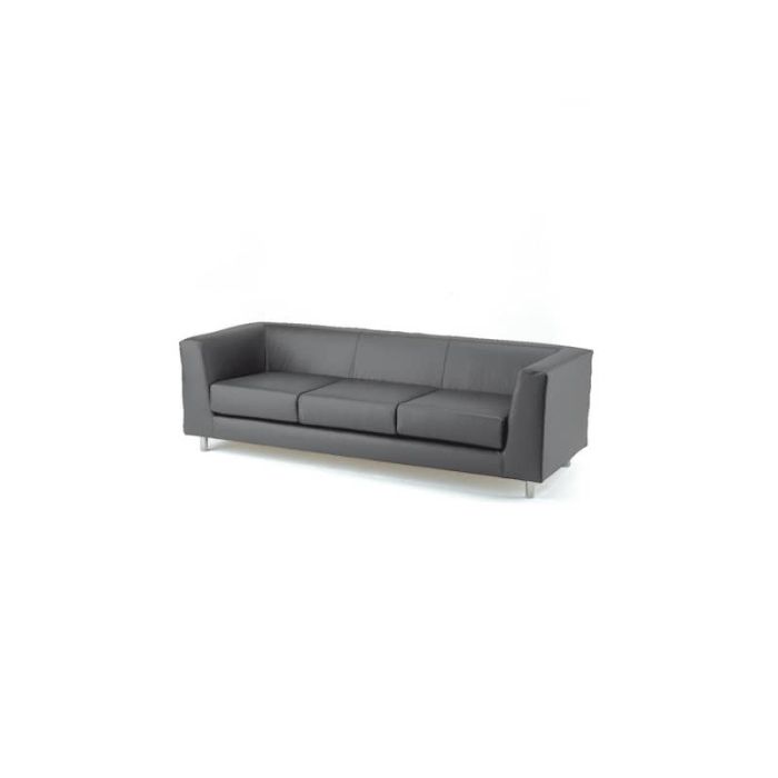 Divano attesa a 3 posti Unisit Quad QD3 schienale fisso - rivestimento tessuto ignifugo grigio scuro - QD3/IT main product photo