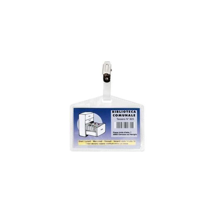 100 portanome Pass 3P 9,5x6cm c/clip in metallo s/cartoncino Sei Rota main product photo