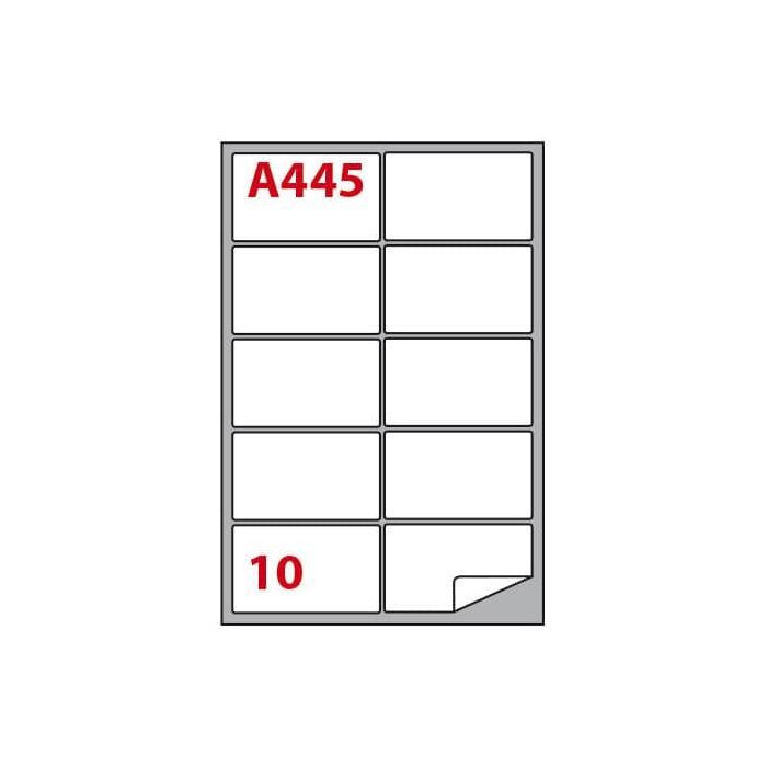 Etichette bianche Copiatabu A445 laser/inkjet - 10 et./foglio - conf. 100 fogli Markin 99,1x57 mm - X210A445 main product photo