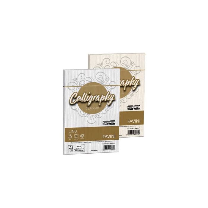 Carta lino FAVINI buste per carta da lettere da stampare Calligraphy 100 g/m² 12x18cm avorio 25 buste - A57Q617 main product photo