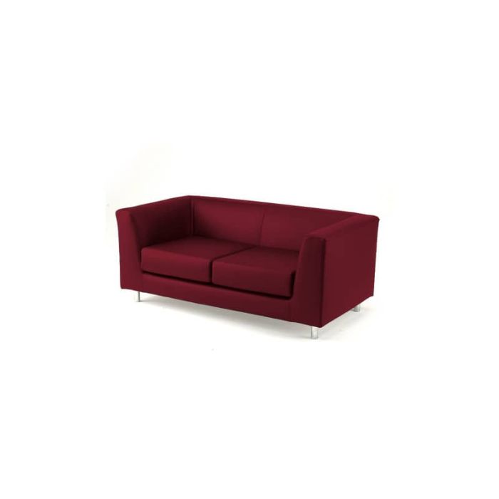 Divano attesa a 2 posti Unisit Quad QD2 schienale fisso - rivestimento tessuto ignifugo bordeaux - QD2/ID main product photo