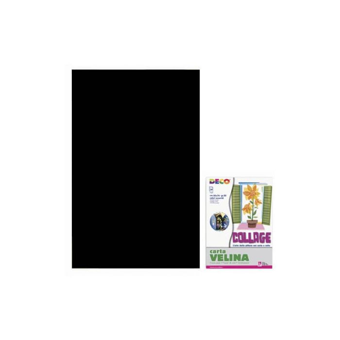 Carta velina 50x76 cm - busta 24 fogli - 20 g/m² Deco nero 05321 main product photo