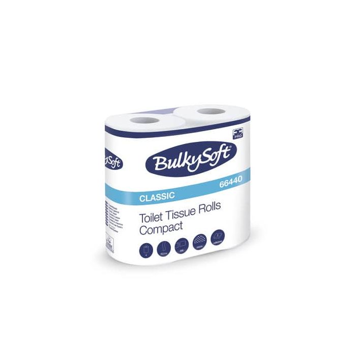 Carta igienica Classic 2 veli in pura cellulosa 500 strappi Bulkysoft conf. 4 rotoli - 66440.E21 main product photo