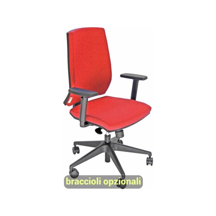 Sedia operativa girevole Unisit Larissa LR1SET con traslatore e variatore di forza - riv. Eco rosso - LR1SET/ER main product photo