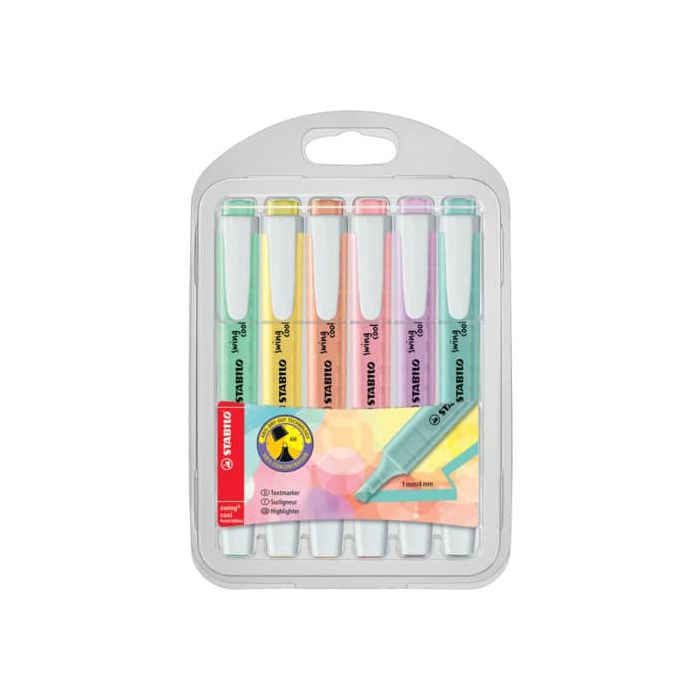 Evidenziatori Stabilo Swing Cool Pastel 1-4 mm assortiti Conf. 6 pezzi - 275/6-08 main product photo