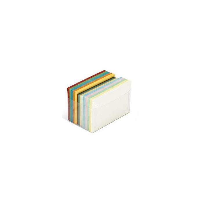 Biglietti augurali con busta Favini Burano Arcobaleno 7,2x11 cm in conf. 100 mix colori forti/tenui - A57X151 main product photo