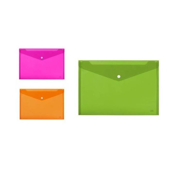 Buste con bottone Lebez in PP 24x18 cm - conf. 5 pezzi - colori fluo - 80439 main product photo