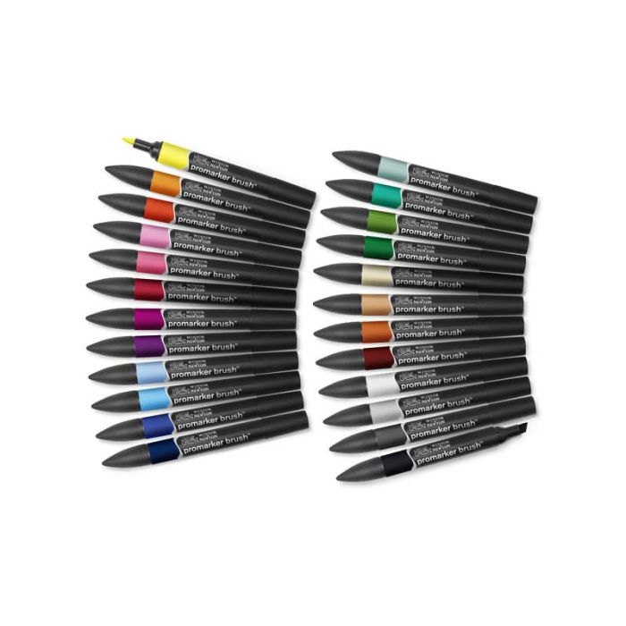 Set 24 pennarelli brushmarker ''Student Designer'' Winsor&Newton colori assortiti - 0290079 main product photo