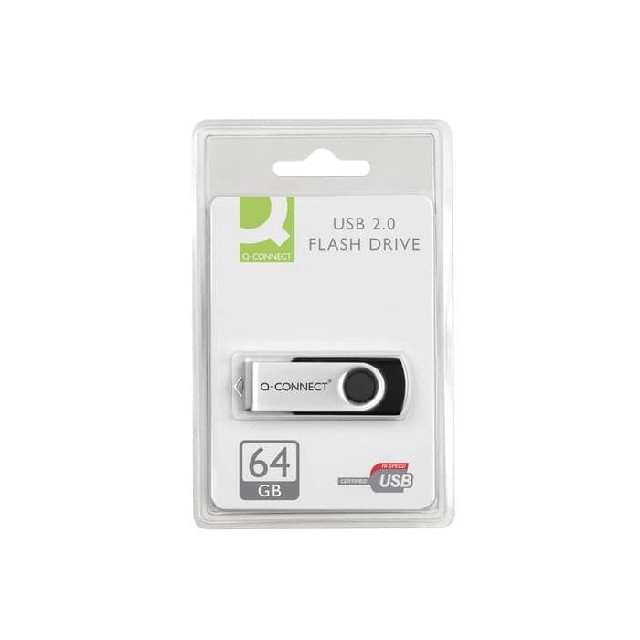 Chiavetta USB 2.0 Q-Connect Flash drive argento/nero - 64 GB - KF41514 main product photo