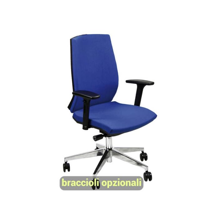 Sedia operativa girevole Unisit Larissa LR1S - rivestimento Eco blu - LR1S/EB main product photo