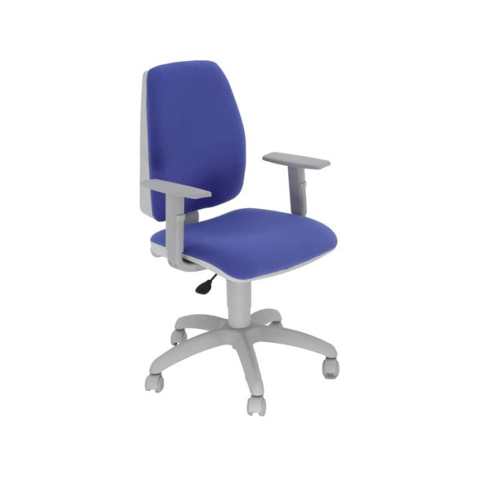 Sedia operativa girevole Unisit Jupiter JUBRG Eco smart - base grigia - rivest. Eco blu - con braccioli - JUBRG/EB main product photo
