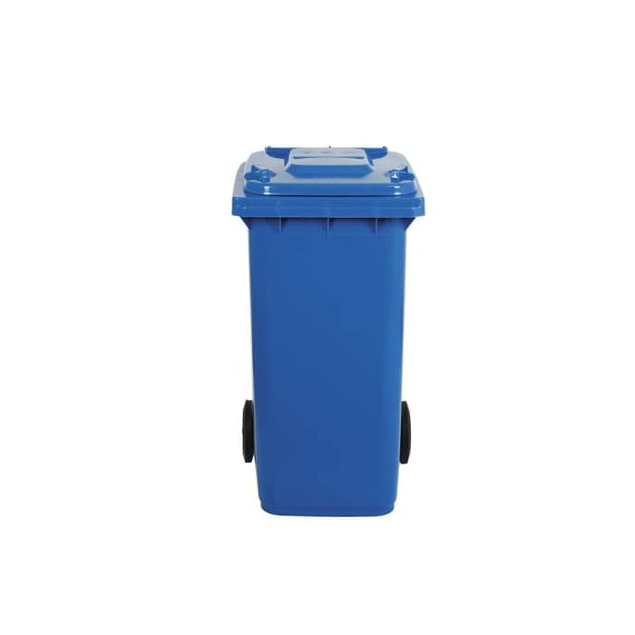 Bidone carrellato per raccolta differenziata 240 lt con coperchio PEHD Mobil Plastic blu - 1/240/5-BLB main product photo