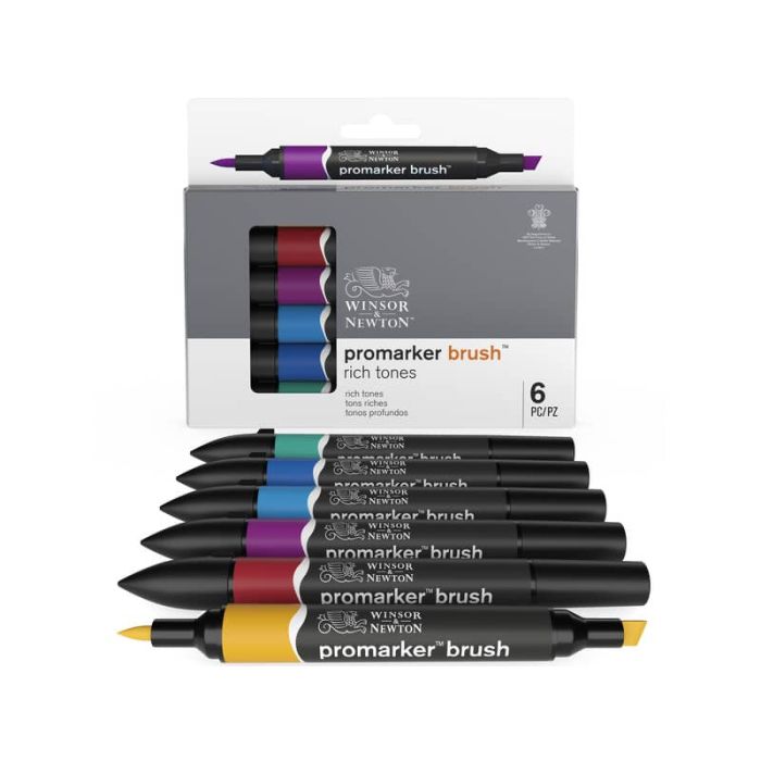 Set 6 pennarelli Winsor&Newton doppia punta brush colori forti assortiti 0290126 main product photo