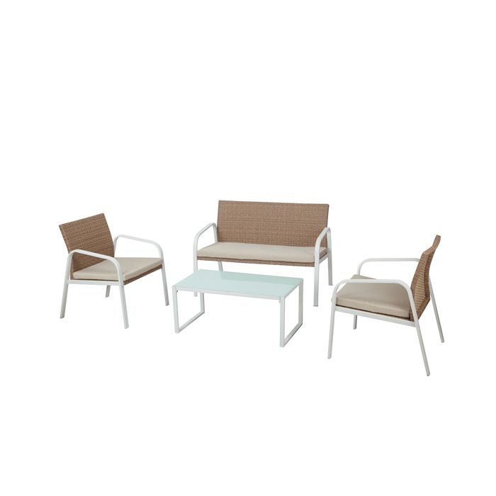 Salotto Madeira - bianco/beige - Garden Friend - set 4 elementi main product photo