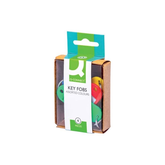 Targhette portachiavi Q-Connect 9x5,8 cm plastica colori assortiti conf. da 6 - KF02036 main product photo