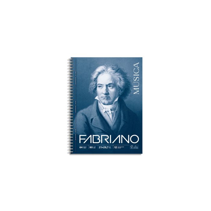 Quaderno musica spiralato Fabriano A4 - 90 g/m - 64 fogli 19100756 main product photo