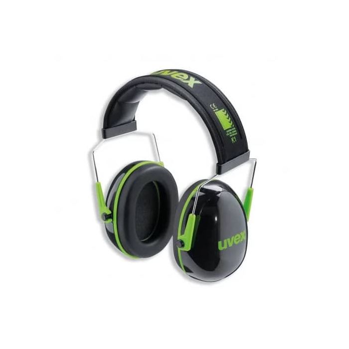 Cuffia antirumore K1 dal peso ultraleggero regolabile in lunghezza Uvex nero/verde - 2600001 main product photo