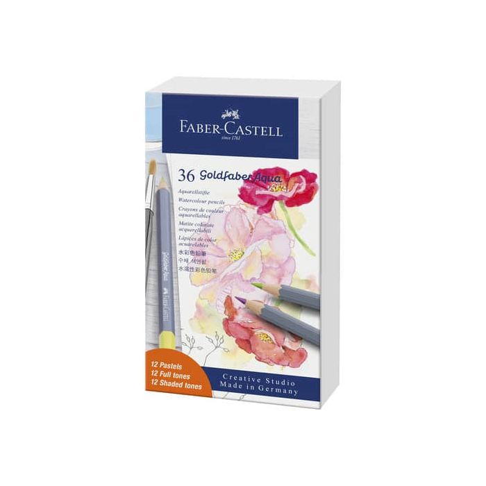 Matite colorate Faber-Castell Aqua Goldfaber - conf. 36 pz - colori assortiti - 114639 main product photo