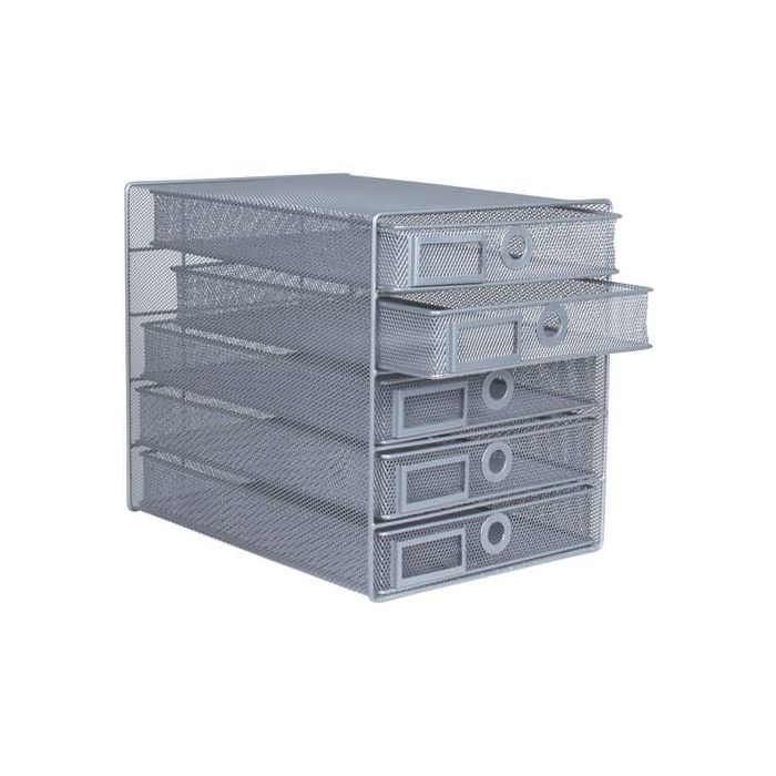 Cassettiera 5 cassetti Q-Connect 35x27x31 cm argento KF00834 main product photo