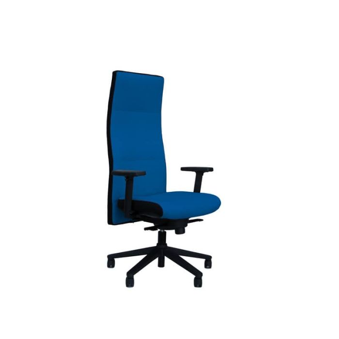 Poltrona direzionale girevole Unisit Next schienale alto regolabile - rivest. ignifugo blu - con braccioli - NEXT/IB main product photo