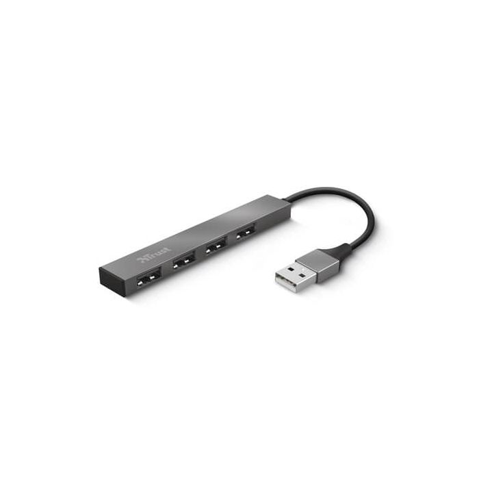 Hub Mini USB 2.0 a 4 porte in alluminio Trust grigio 23786 main product photo