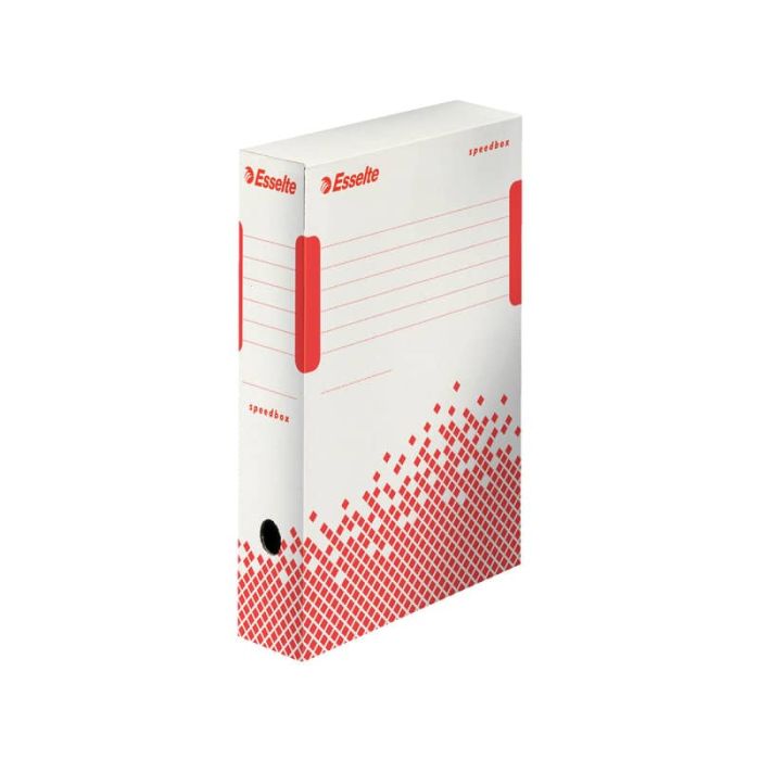 Scatole archivio Esselte SPEEDBOX dorso 80 mm bianco/rosso 8x25x35 cm conf.25 - 623985 main product photo