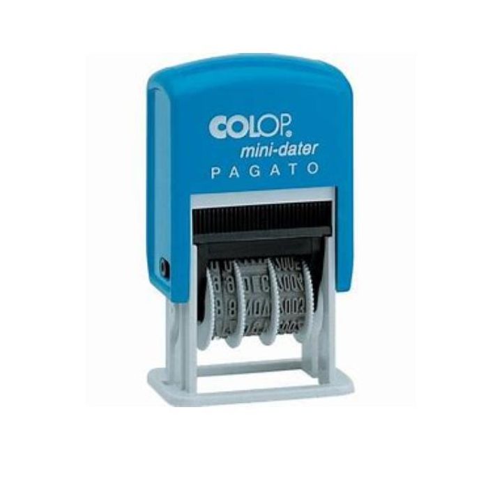 Timbro mini S160/L1 DATARIO + PAGATO 4mm autoinchiostrante COLOP main product photo