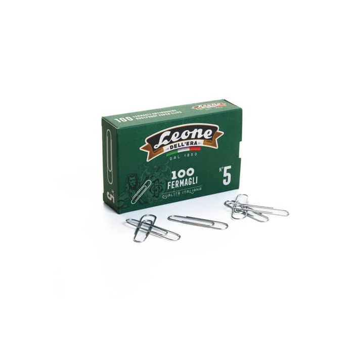 Fermagli Leone in acciaio zincato N. 5 1,1x49 mm rotondi zinco brillante scatola da 100 pz. - FZ5 main product photo