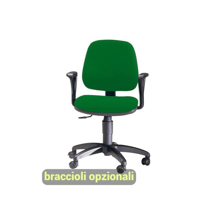 Sedia operativa girevole Unisit Leda LDB Eco smart - schienale basso - rivestimento Eco verde - LDB/EV main product photo