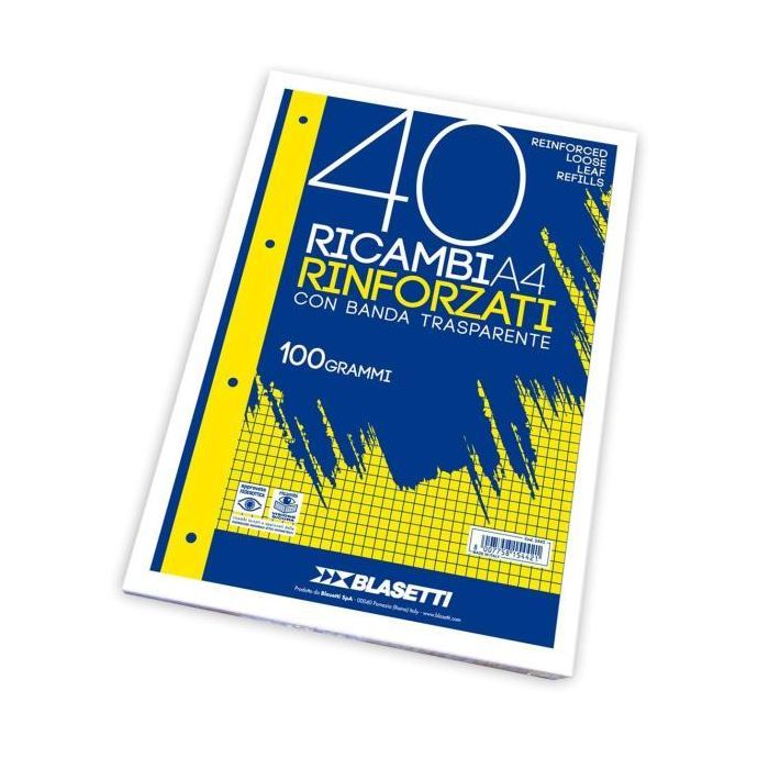Ricambi rinforzati in PVC Blasetti per quaderni ad anelli A4 - 100 g/m2 - 40 ff 0Q - 5446 main product photo