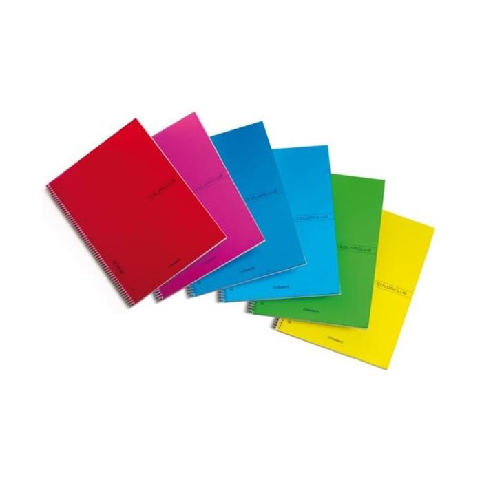 Blocchi spiralati Blasetti Colorclub formato A5 carta 70 g conf. 6 pezzi assortiti rigatura 1R - 6522 main product photo