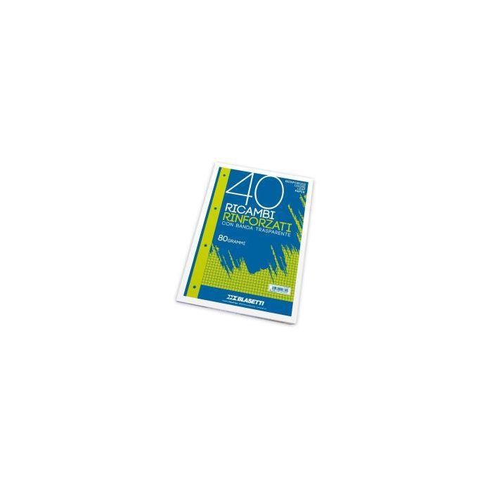 Ricambi rinforzati in PVC Blasetti per quaderni ad anelli A5 - 80 g/m2 - 40 ff - 0C - 2327 main product photo