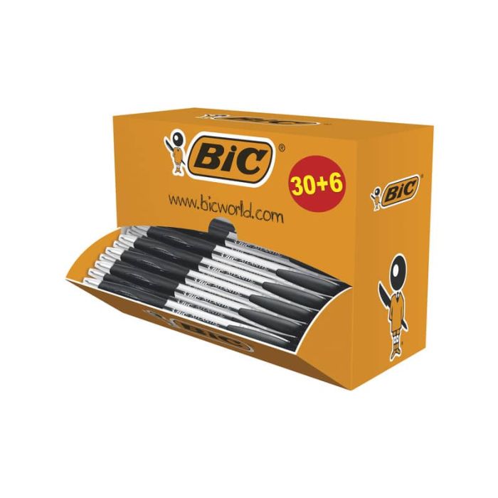 Penne a sfera a scatto BIC Atlantis Classic NF M 1 m nero value pack 30+6 - 920287 main product photo