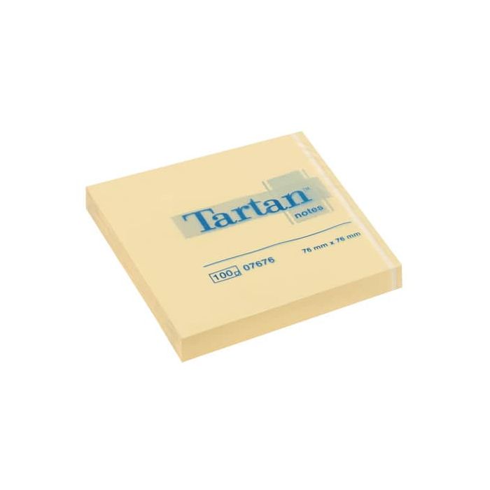 Foglietti riposizionabili Tartan™ Notes 100 ff 63 g/m² giallo 76x76 mm conf. da 12 blocchetti - 654 Yellow main product photo
