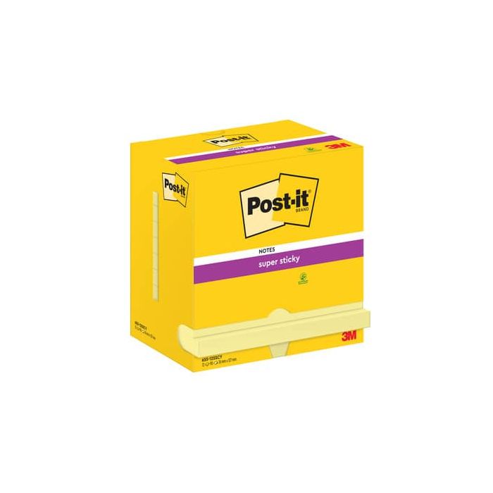 Foglietti riposizionabili Super Sticky Notes Post-it Giallo Canary 76x127 mm - 12 blocchetti da 90 ff - 7100290175 main product photo