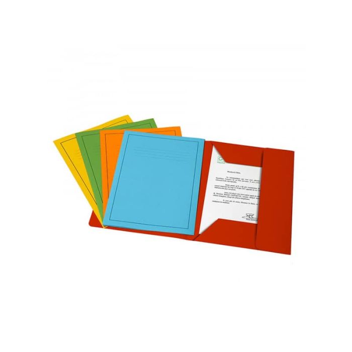 Cartella a 3 lembi Fraschini Bristol 25x33 cm con dorso espandibile fino a 2 cm giallo conf. da 25 - 2015-G main product photo