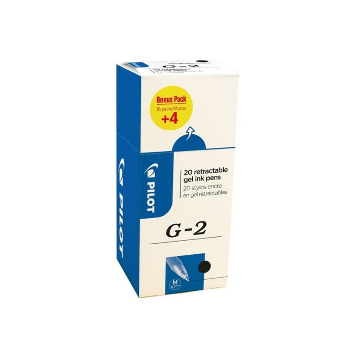 Penna gel a scatto Pilot Gel G-2 0,7 mm nero Value Pack 16+4 GRATIS - 000017 main product photo