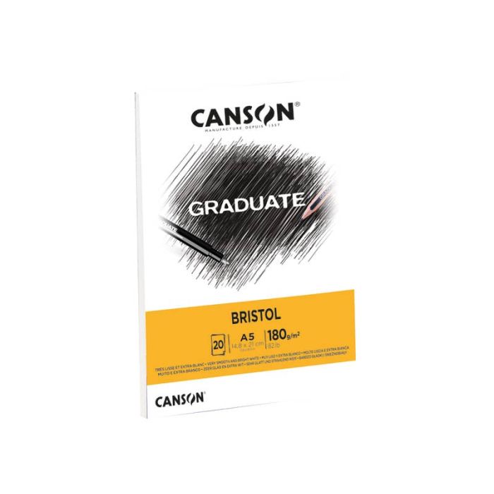 Blocco GRADUATE Bristol A5 20 fogli. 180 g/m² Canson bianco C400110382 main product photo