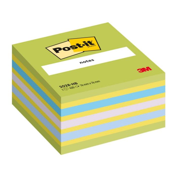 BLOCCO CUBO 450foglietti Post-it 76x76mm 2028-NB NEON BLU/VERDE main product photo