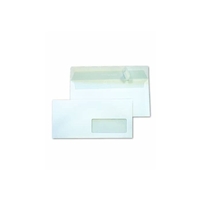 Busta Blasetti Super Strip bianca - 90 g/m 11x23 cm - con finestra e lembo strip - conf. 500 pz - 0148 main product photo