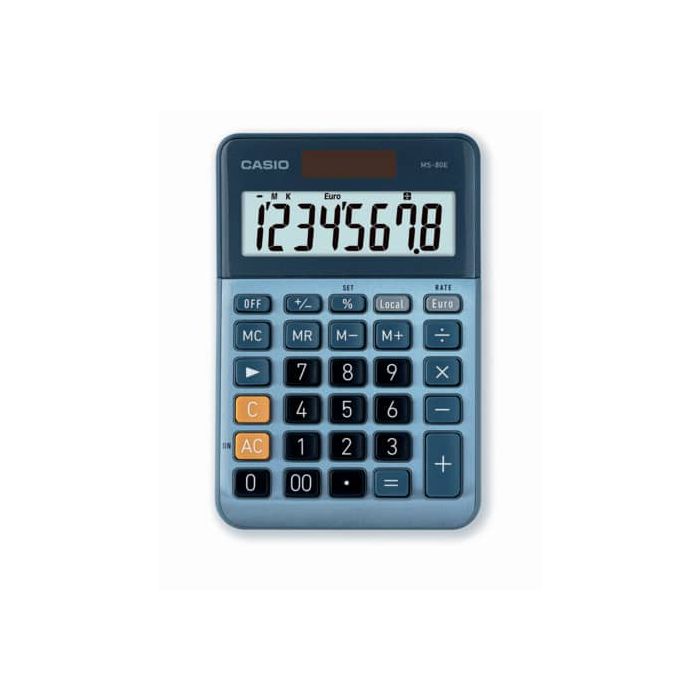 Calcolatrice da tavolo MS-80E-W-EP - grigio - solare e batteria Casio display 8 cifre - MS-80E-W-EP main product photo