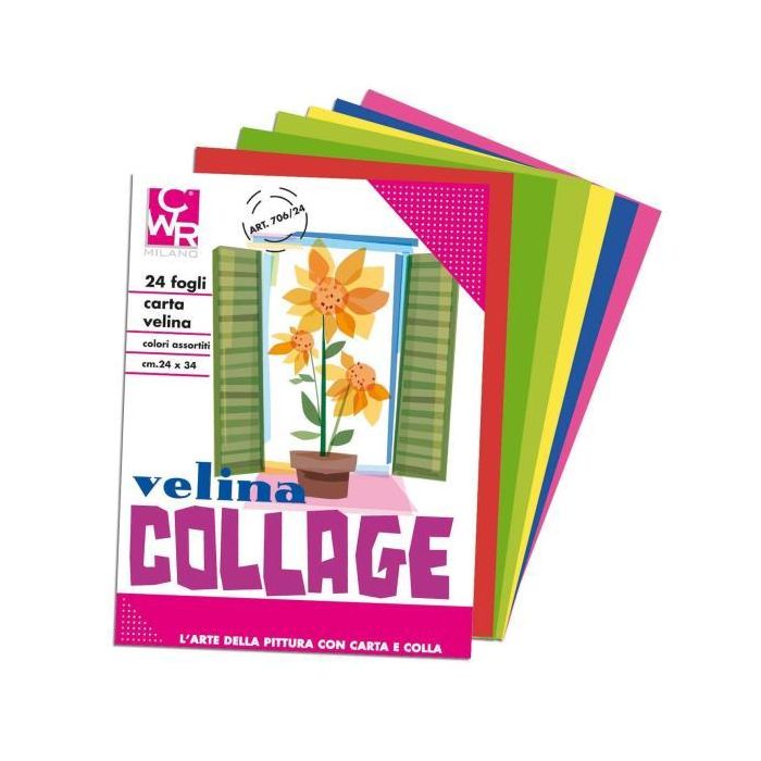 Album di carta velina 24fg 24x34cm colori assortiti CWR (CFZ. 25) main product photo