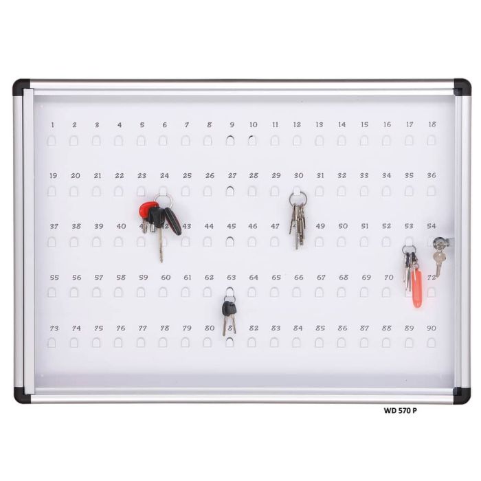 Bacheca portachiavi SGS murale da interno - fondo magnetico 45x60 cm 90 posti argento WD 570 P main product photo