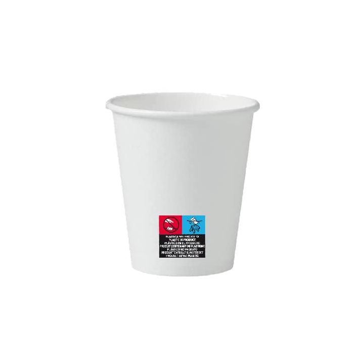 Bicchieri bianchi in carta marcati bianchi conf. 250 pz imbustati singolarmente Dopla Professional 210 ml main product photo