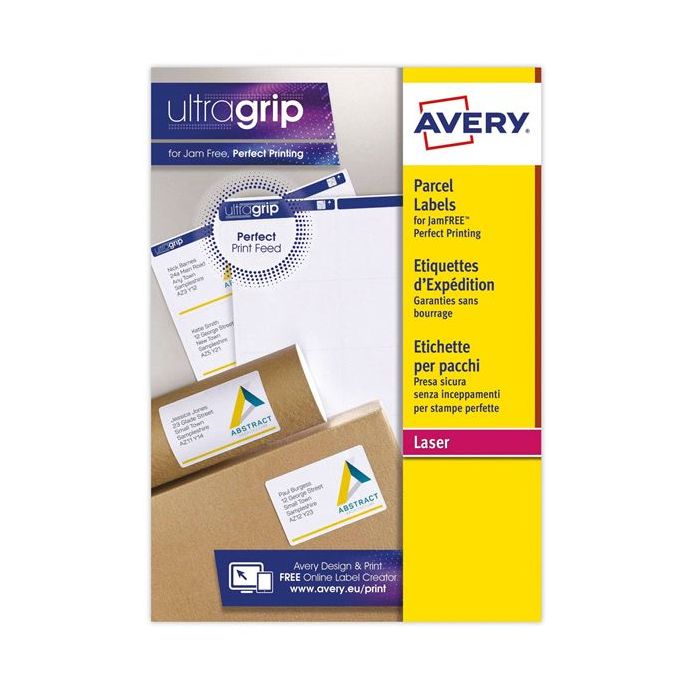 Etichette bianche per indirizzi AVERY Ultragrip 99,1x57 mm - 10 et/foglio - stampanti laser - cf. 15 fogli L7173-15 main product photo