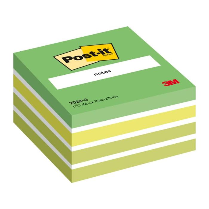 BLOCCO CUBO 450foglietti Post-it 76x76mm 2028-G PASTELLO VERDE main product photo