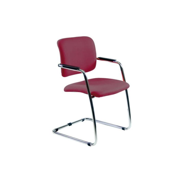 Sedia visitatore con slitta Unisit Lithium LTLT struttura cromata - rivest. ignifugo bordeaux - impilabile LTLT/ID main product photo
