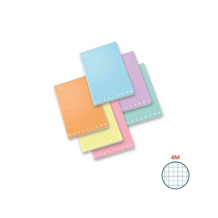 Quaderno 42 fogli PIGNA Monocromo Pastel A4 a quadretti 4M assortiti 02298904M main product photo