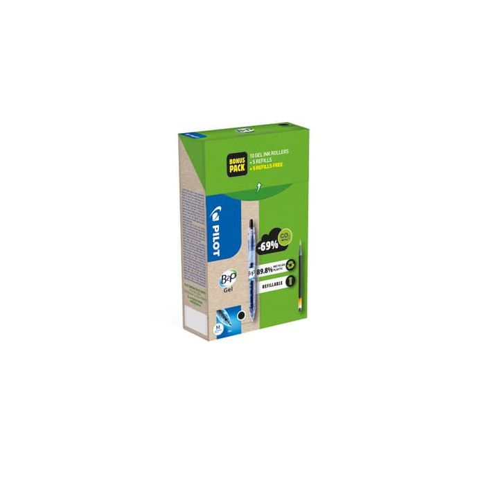 Penna gel a scatto Pilot B2P Begreen 0,7 mm nero Green Pack 10 penne + 10 refill (5 omaggio ) - 000025 main product photo