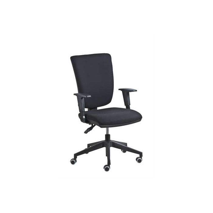 Poltrona semi-direzionale Comfort Seditaly tessuto ignifugo nero braccioli regolabili - CMG0C4E0GB833 main product photo